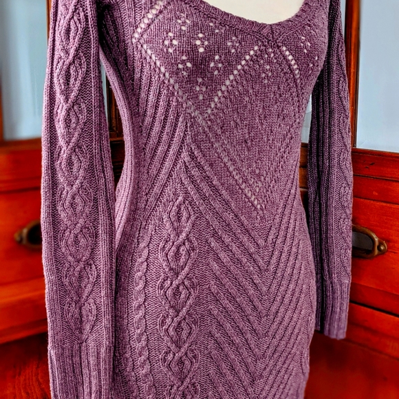 Long Sleeve Hand knitted Purple Winter dress by Victoria's Secret Size: S - Picture 9 of 13